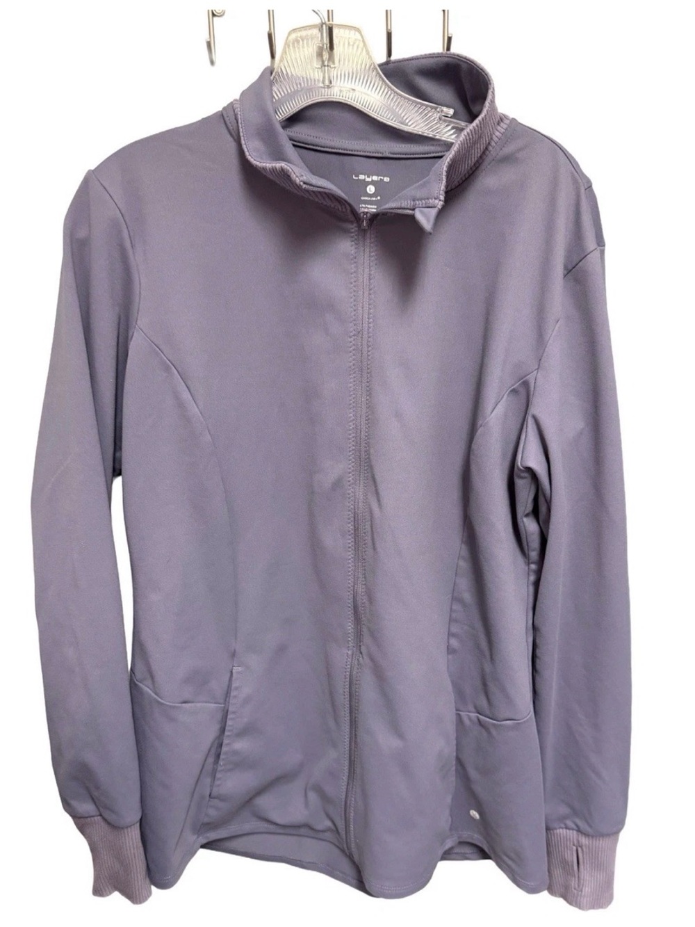 Layer8 Women's Large Light Lavender Gray  Zipper Jacket